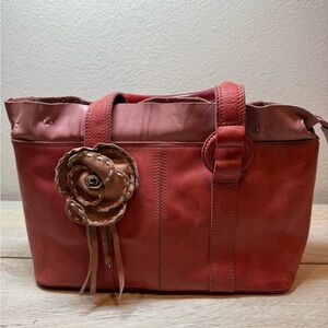 Radley Leather Tote Bag with Floral Accent